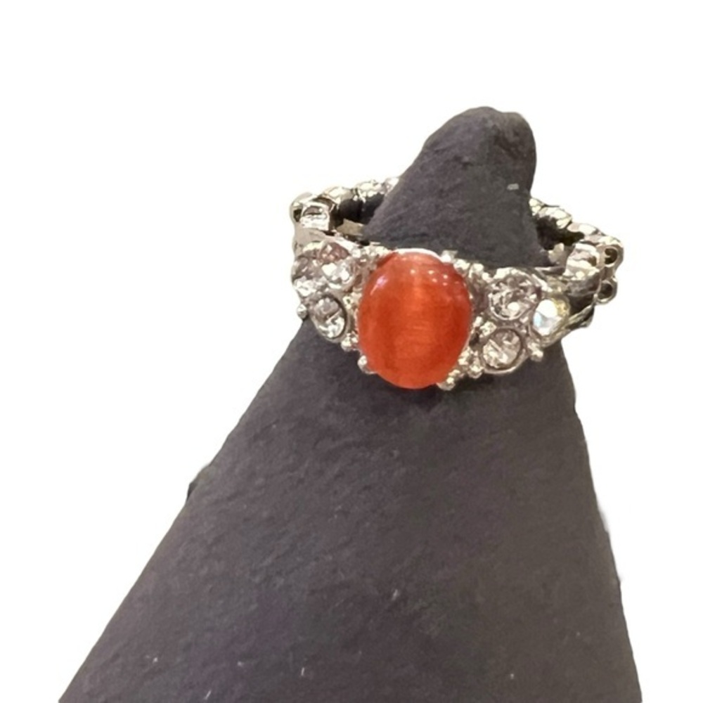 SALE!! 2 for $15 3pc Jewelry Set Summer Sunbeam Orange Necklace Earrings Ring - Picture 6 of 16